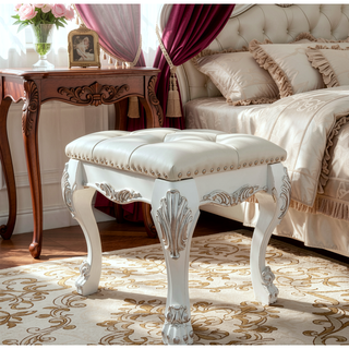 Sunvega Dresden II Bone White Finish Nightstand with Two Spacious Storage Drawers