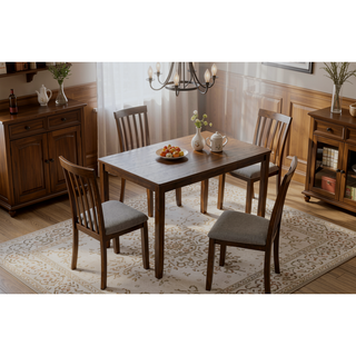 Sunvega Walnut Square Wood Dining Table for Kitchen with Counter Height and Tapered Legs