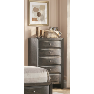 Sunvega Contemporary 2 Drawer Nightstand End Table with Jewelry Tray in Brown Finish