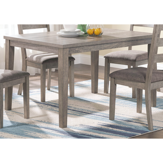 Sunvega Modern Natural Finish Wooden Top Dining Table and 4 Cushioned Chairs Set