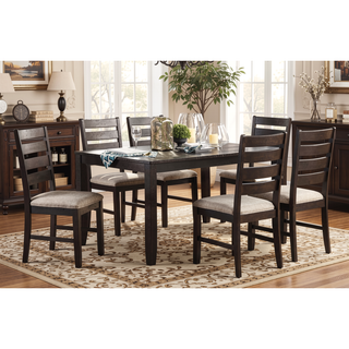 Sunvega Gray Finish 5pc Dining Set with 4 Fabric Upholstered Chairs