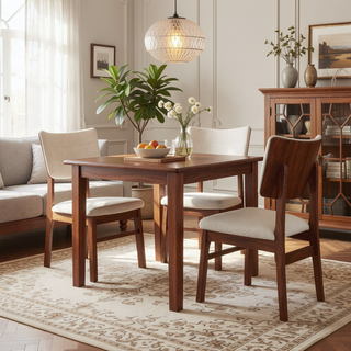 Sunvega Modern Rubberwood Dining Table with Oval Top for Kitchen and Dining Room