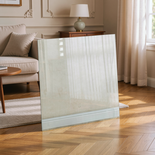 Sunvega 80CM Square Tempered Clear Glass Top with Smooth Easy Clean Surface