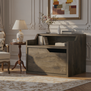Sunvega Wall-Mountable Floating Nightstand with Drawer and Dual-Shelf Display