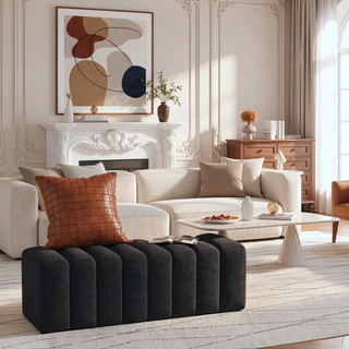 Sunvega Upholstered Tufted Accent Bench with Exquisite Backless Design for Modern Interiors