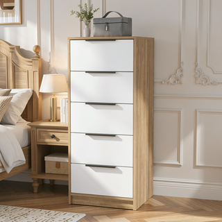 Sunvega Five Drawer Dresser with Easy Assembly for Bedroom Storage
