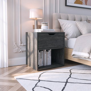 Sunvega 50x40x60 cm Nightstand End Table with Spacious Sliding Drawer