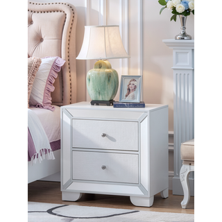 Sunvega Silver Champagne Nightstand with Sleek Modern Design and Durable Materials