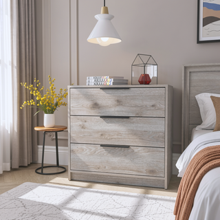 Sunvega Maryland Three Drawer Dresser with Superior Top in Black Wengue Pine Finish