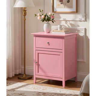 Sunvega Bright Yellow Fully Assembled Nightstand with Drawer for Small Spaces