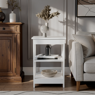 Sunvega 3-Tier Side Table with Open Shelves for Bedroom Living Room Sofa