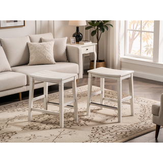 Sunvega Farmhouse 5-Pack Counter Dining Set with Plank Effect Top and Shaped Seat