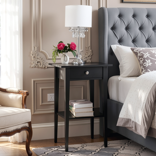 Sunvega Bright Pink Contemporary Nightstand with Durable Construction for Modern Decor