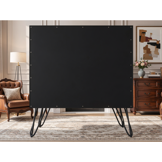 Sunvega Mid-Century Modern Nightstand with Spacious Drawers and Metal Legs