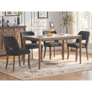 Sunvega Modern Fabric Upholstered Dining Chairs Set of 2 with Hollow-out Design and Curved Backrest