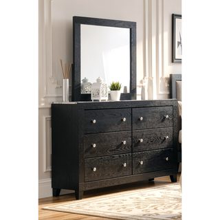 Sunvega Modern White Faux Marble Top Nightstand with Two Drawers in Black Finish
