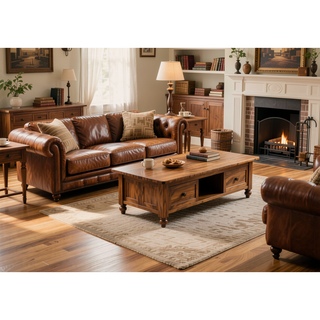 Sunvega Natural Oak Finish Casual Look Dining Table for 6 Kitchen Furniture
