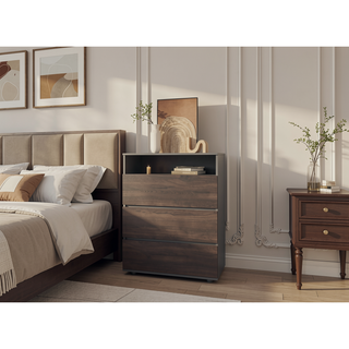 Sunvega Aberdeen Bedroom Dresser with Four Large Drawers in Matte Gray