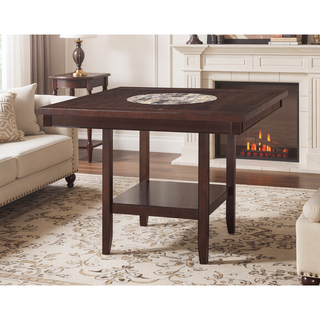 Sunvega Farmhouse Style Espresso Brown Faux Leather Upholstered Bench with Footrest