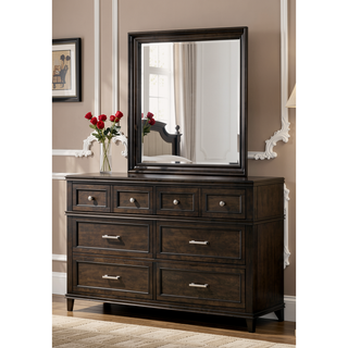 Sunvega Merlot 6 Drawer Dresser with Transitional Design and Custom Hardware