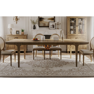 Sunvega Extendable Eucalyptus Veneer Dining Table with Transitional Styling