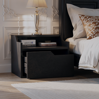 Sunvega Floating Nightstand with Dual-Tier Surface and Spacious Drawer for Bedroom
