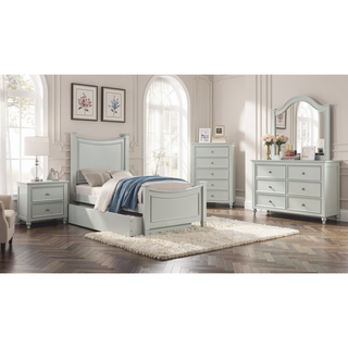 Sunvega White Transitional 2-Drawer Nightstand with Chrome Hanging Pulls
