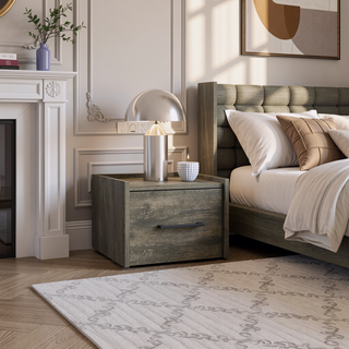 Sunvega Floating Nightstand with Handy Drawer and Surface for Bedroom Storage