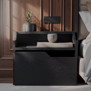 Sunvega Floating Nightstand with Dual-Tier Surface and Spacious Drawer for Bedroom