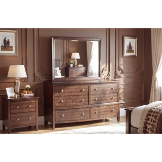 Sunvega Gray Finish Birch Veneer 3 Drawer Nightstand with Nickel Hardware