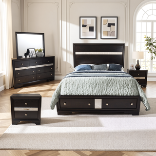 Sunvega White Acacia Wood Nightstand with Metal Drawer Pulls and Dovetail Joints