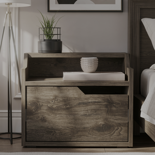 Sunvega Floating Nightstand with Spacious Drawer and Dual-Tier Surface for Bedroom