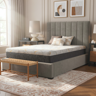 Sunvega 12" Copper Gel Cooling Memory Foam Mattress with Edge Support and Air Grid Base