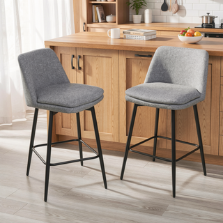 Sunvega Counter Height Swivel Bar Stools Set of 2 with Upholstered Seat and Back