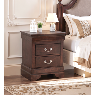 Sunvega Traditional Style Nightstand With Carved Bases and Curved Mouldings