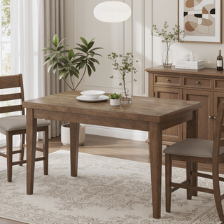 Sunvega Farmhouse Style Counter Height Dining Table with Rubberwood Frame and Wood-Like Top
