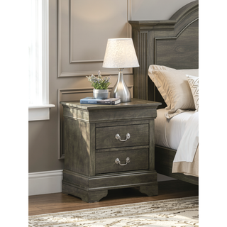 Sunvega Charming Traditional Gray Nightstand with Sturdy Construction and Elegant Finish