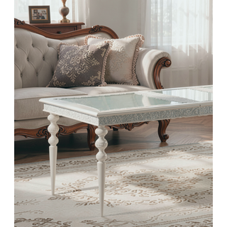 Sunvega Extendable Dining Table with Removable Leaf and Sparkling Rhinestone Inlays