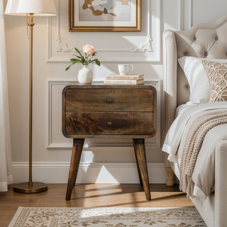 Sunvega Timeless Elegance Functional and Stylish 2-Drawer Nightstand with Nordic Legs