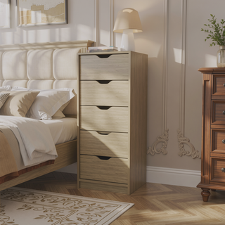 Sunvega Tall Space Efficient 5 Drawer Dresser for Nurseries and Bedrooms