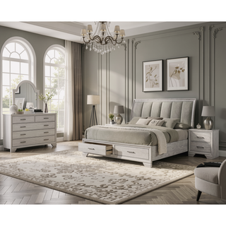 Sunvega Two Drawer Nightstand with Contemporary Style and Dark Wood Finish