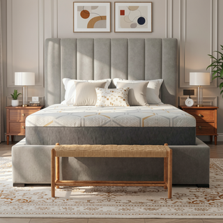 Sunvega 12" Copper Gel Cooling Memory Foam Mattress with Edge Support and Air Grid Base