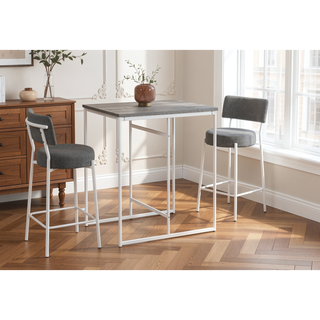 Sunvega Modern 32 Inch Rectangular Counter Height Dining Table with Grey Laminate Top