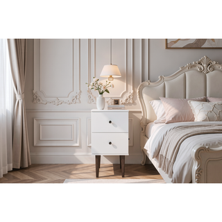 Sunvega Modern Nightstand with Drawer and Cubby for Bedroom or Living Room