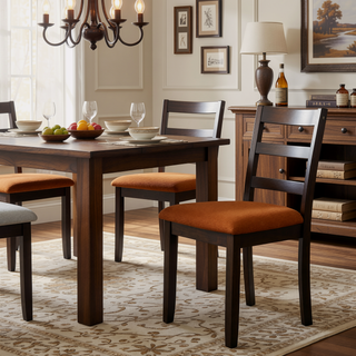 Sunvega Modern Faux Marble Dining Table with Solid Wood Legs for Kitchen Living Room