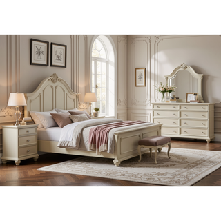 Sunvega Cherry Nightstand with Three Easy Glide Drawers and Velvet Lining