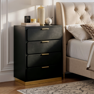Sunvega Modern Minimalist White 4-Drawer Chest with Spacious Storage for Bedroom