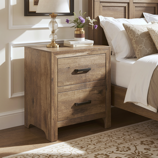 Sunvega Weathered Gray Finish 6 Drawer Dresser Faux Wood Veneer Bedroom Furniture