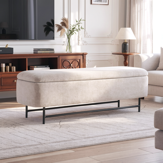 Sunvega Upholstered Storage Bench with Lift Top for Living Room Bedroom