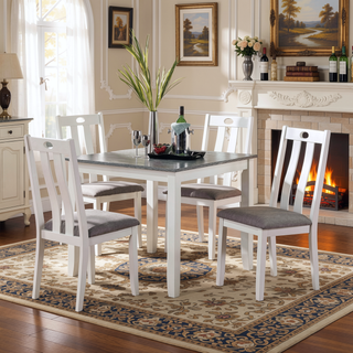 Sunvega Transitional White Gray Two-tone 5pc Counter Height Dining Set